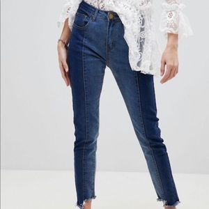 PrettyLittleThing Contrast Seamed Skinny Jeans NWT